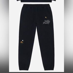 Peanuts x Teddy Fresh | Black Peanuts Graphic Detail Embroidered Sweatpants